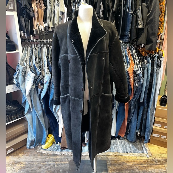 Vintage 80s shearling leather jacket - Picture 3 of 6